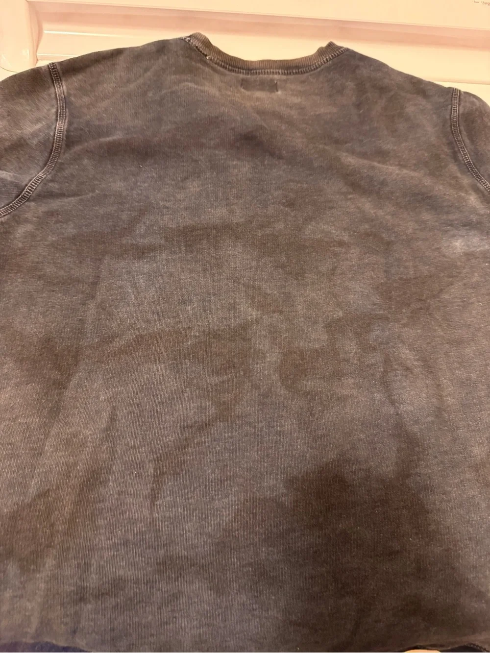 Diesel Men's Washed Indigo Embossed Logo Crewneck. 